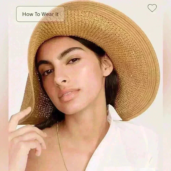 J Crew Textured summer straw hat - Picture 1 of 7